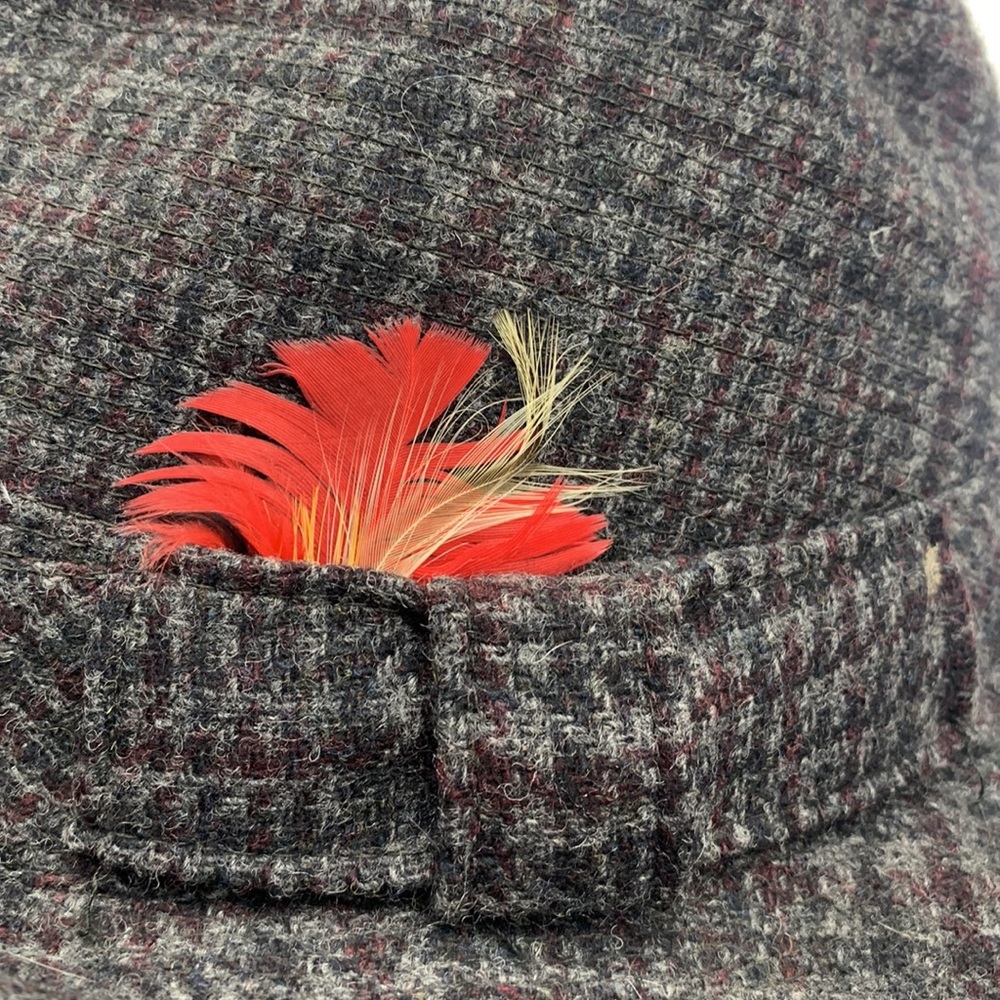 Resistol Vintage tweed Fedora Hat with Feather. HT3054 - Picture 11 of 12